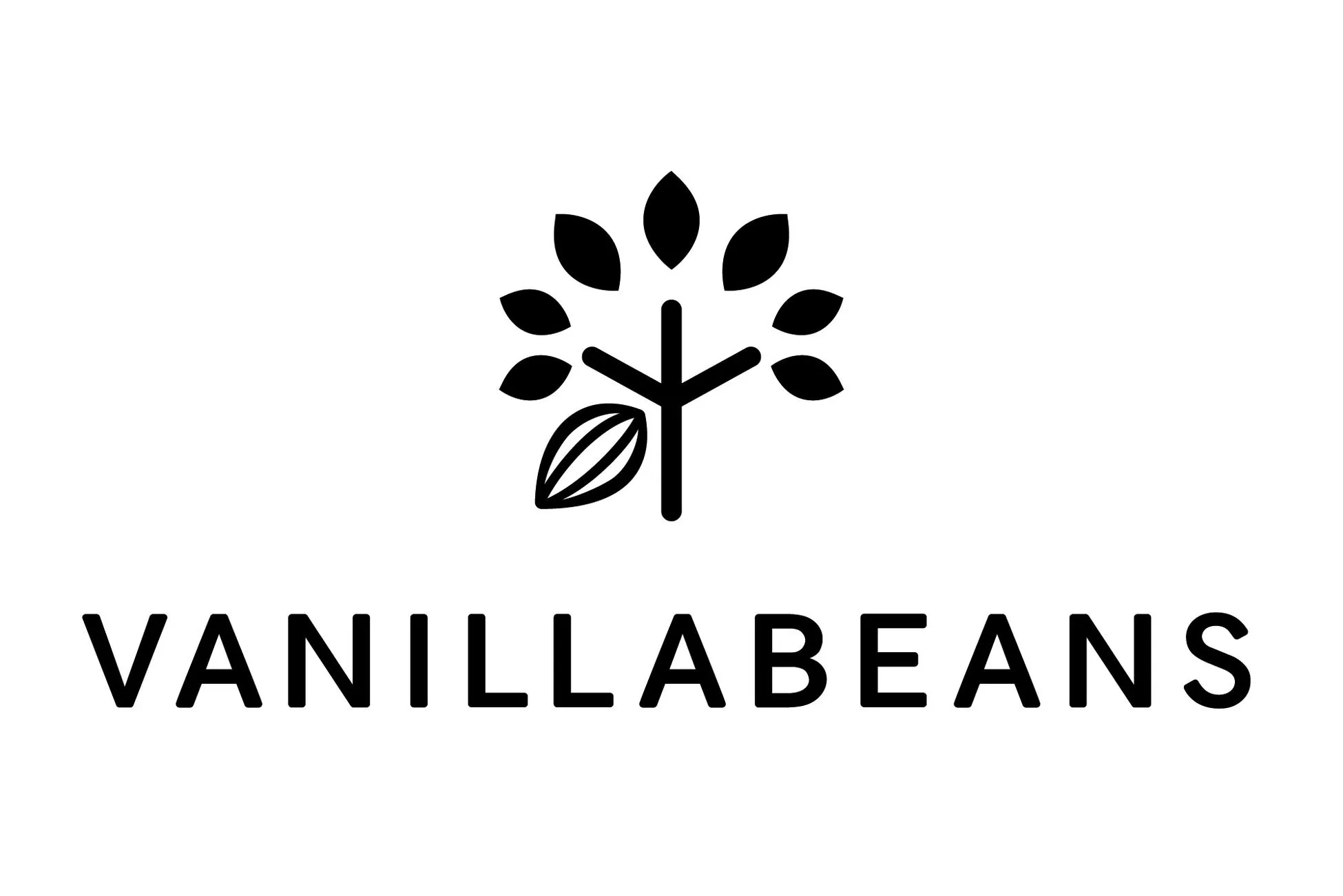 バニラビーンズのロゴ。木のシルエットと、その下に「VANILLABEANS」の文字。