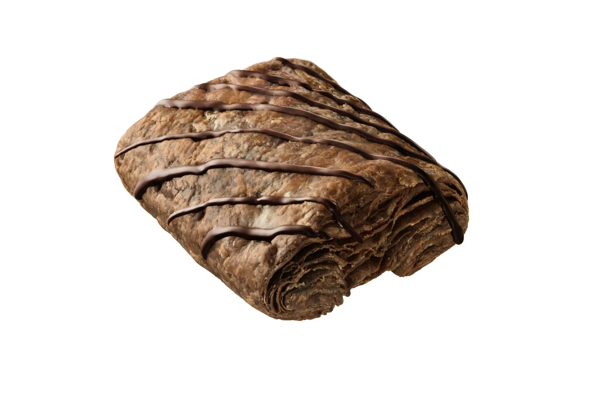 チョコレートがかけられた四角いデニッシュの画像です。